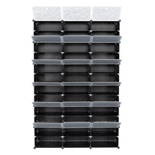 Load image into Gallery viewer, 12-Tier Portable 72 Pair Shoe Rack Organizer 36 Grids Tower Shelf Storage Cabinet Stand Expandable for Heels, Boots, Slippers, Black