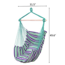 Load image into Gallery viewer, Distinctive Cotton Canvas Hanging Rope Chair with Pillows Green