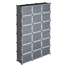 Load image into Gallery viewer, 12-Tier Portable 72 Pair Shoe Rack Organizer 36 Grids Tower Shelf Storage Cabinet Stand Expandable for Heels, Boots, Slippers, Black