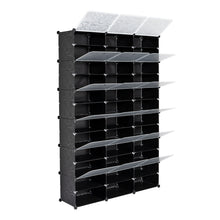 Load image into Gallery viewer, 12-Tier Portable 72 Pair Shoe Rack Organizer 36 Grids Tower Shelf Storage Cabinet Stand Expandable for Heels, Boots, Slippers, Black