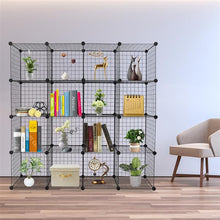 Load image into Gallery viewer, 16-Cube Organizer Cube Storage Storage Shelves Wire Cube Storage Origami Shelves Metal Grid Multifunction Shelving Unit Modular Cubbies Organizer Bookcase