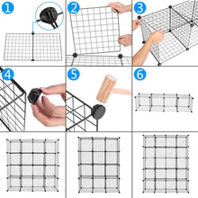 Load image into Gallery viewer, 16-Cube Organizer Cube Storage Storage Shelves Wire Cube Storage Origami Shelves Metal Grid Multifunction Shelving Unit Modular Cubbies Organizer Bookcase