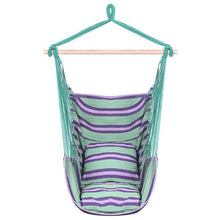 Load image into Gallery viewer, Distinctive Cotton Canvas Hanging Rope Chair with Pillows Green