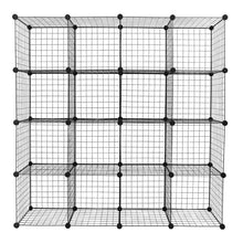 Load image into Gallery viewer, 16-Cube Organizer Cube Storage Storage Shelves Wire Cube Storage Origami Shelves Metal Grid Multifunction Shelving Unit Modular Cubbies Organizer Bookcase