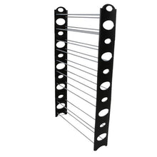 Load image into Gallery viewer, 10-Tier 50-Pair-of-shoes Adjustable Steel & Plastic Shoe Rack Black & Silver