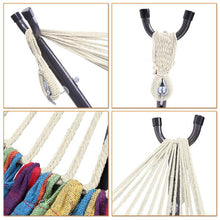Load image into Gallery viewer, Hammock Set (Hammock Frame Small Color Bar Hammock) Natural Rope
