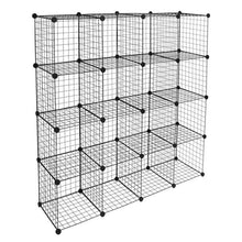 Load image into Gallery viewer, 16-Cube Organizer Cube Storage Storage Shelves Wire Cube Storage Origami Shelves Metal Grid Multifunction Shelving Unit Modular Cubbies Organizer Bookcase