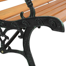 Load image into Gallery viewer, 49" Garden Bench Patio Porch Chair Deck Hardwood Cast Iron Love Seat Rose Style Back