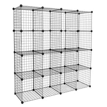 Load image into Gallery viewer, 16-Cube Organizer Cube Storage Storage Shelves Wire Cube Storage Origami Shelves Metal Grid Multifunction Shelving Unit Modular Cubbies Organizer Bookcase