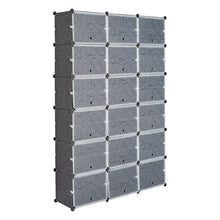 Load image into Gallery viewer, 12-Tier Portable 72 Pair Shoe Rack Organizer 36 Grids Tower Shelf Storage Cabinet Stand Expandable for Heels, Boots, Slippers, Black