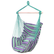 Load image into Gallery viewer, Distinctive Cotton Canvas Hanging Rope Chair with Pillows Green