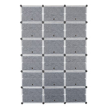 Load image into Gallery viewer, 12-Tier Portable 72 Pair Shoe Rack Organizer 36 Grids Tower Shelf Storage Cabinet Stand Expandable for Heels, Boots, Slippers, Black