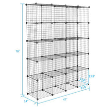 Load image into Gallery viewer, 20-Cube Organizer Cube Storage Storage Shelves Wire Cube Storage Origami Shelves Metal Grid Multifunction Shelving Unit Modular Cubbies Organizer Bookcase