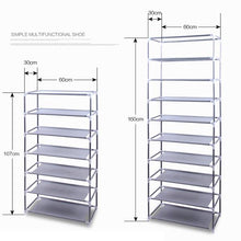 Load image into Gallery viewer, Fashionable Room-saving 9 Lattices Non-woven Fabric Shoe Rack Purple
