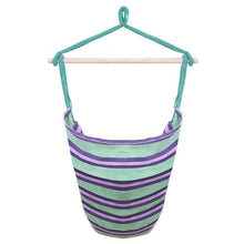 Load image into Gallery viewer, Distinctive Cotton Canvas Hanging Rope Chair with Pillows Green