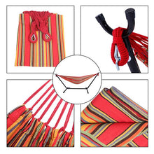 Load image into Gallery viewer, Portable Outdoor Polyester Hammock Set Red