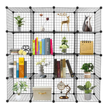 Load image into Gallery viewer, 16-Cube Organizer Cube Storage Storage Shelves Wire Cube Storage Origami Shelves Metal Grid Multifunction Shelving Unit Modular Cubbies Organizer Bookcase