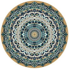 Load image into Gallery viewer, Mandala Rug Vintage Circular Area Carpet Nordic Ground Mats Non-slip Back Polyester Short Velvet Round Rug for Balcony Table Hanging Basket Living Room Decoration