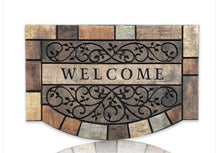 Load image into Gallery viewer, Wholesale Half Round Rubber Flocking Entrance Door Mat Semi-Circular 24 X 36 Inch Entry Way Doormat Front Door Rug Outdoor Heavy Duty Welcome Mat