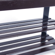 Load image into Gallery viewer, 90cm Strip Pattern 3 Tiers Bamboo Stool Shoe Rack Coffee
