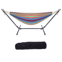 Load image into Gallery viewer, Hammock Set (Hammock Frame   Small Color Bar Hammock) Natural Rope
