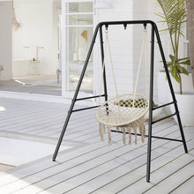 Load image into Gallery viewer, 133*137*180cm Wrought Iron Four-Legged Standing 200kg Three Rings Hanging Chair Frame Black
