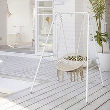 Load image into Gallery viewer, 133*137*180cm Wrought Iron Four-Legged Standing 200kg Three Rings Hanging Chair Frame White

