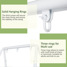 Load image into Gallery viewer, 133*137*180cm Wrought Iron Four-Legged Standing 200kg Three Rings Hanging Chair Frame White
