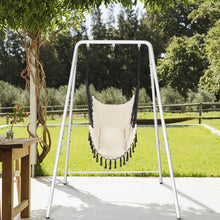 Load image into Gallery viewer, 133*137*180cm Wrought Iron Four-Legged Standing 200kg Three Rings Hanging Chair Frame White
