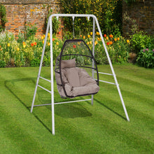 Load image into Gallery viewer, 133*137*180cm Wrought Iron Four-Legged Standing 200kg Three Rings Hanging Chair Frame White
