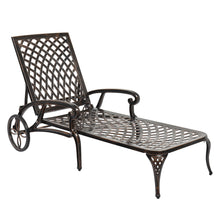 Load image into Gallery viewer, 【Replace 60810204】193*64.5*93cm Backrest Adjustable Courtyard Cast Aluminum Lying Bed Bronze
