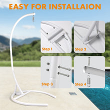Load image into Gallery viewer, Hammock Chair Stand(Stand Only), White C Stand for Hanging Egg Chair/Swing Chair, Indoor/Outdoor Hanging Chair Stand Only, Heavy Duty 330Lbs Weight Capacity（FBA stock）
