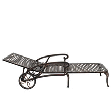 Load image into Gallery viewer, 【Replace 60810204】193*64.5*93cm Backrest Adjustable Courtyard Cast Aluminum Lying Bed Bronze
