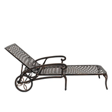 Load image into Gallery viewer, 【Replace 60810204】193*64.5*93cm Backrest Adjustable Courtyard Cast Aluminum Lying Bed Bronze
