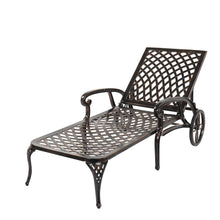 Load image into Gallery viewer, 【Replace 60810204】193*64.5*93cm Backrest Adjustable Courtyard Cast Aluminum Lying Bed Bronze
