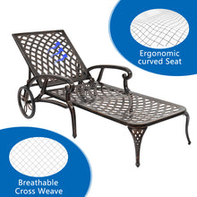 Load image into Gallery viewer, 【Replace 60810204】193*64.5*93cm Backrest Adjustable Courtyard Cast Aluminum Lying Bed Bronze
