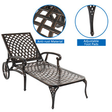 Load image into Gallery viewer, 【Replace 60810204】193*64.5*93cm Backrest Adjustable Courtyard Cast Aluminum Lying Bed Bronze
