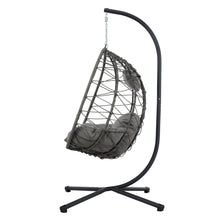 Load image into Gallery viewer, Egg Chair with Stand Indoor Outdoor Swing Chair Patio Wicker Hanging Egg Chair Hanging Basket Chair with Stand for Bedroom Living Room Balcony
