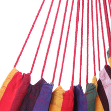 Load image into Gallery viewer, Distinctive Cotton Canvas Hanging Rope Chair with Pillows Rainbow
