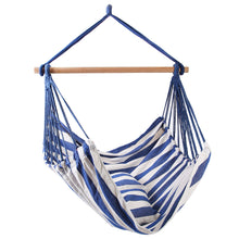 Load image into Gallery viewer, Hammock Hanging Chair Canvas Porch Patio Swing Seat Portable Camping Rope Seat Wooden Stick Hammock Chair with 2 Pillows 265LBS Load-bearing
