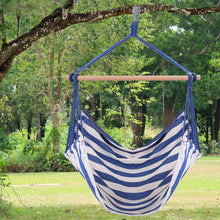 Load image into Gallery viewer, Hammock Hanging Chair Canvas Porch Patio Swing Seat Portable Camping Rope Seat Wooden Stick Hammock Chair with 2 Pillows 265LBS Load-bearing
