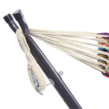 Load image into Gallery viewer, Hammock Set (Hammock Frame   Small Color Bar Hammock) Natural Rope
