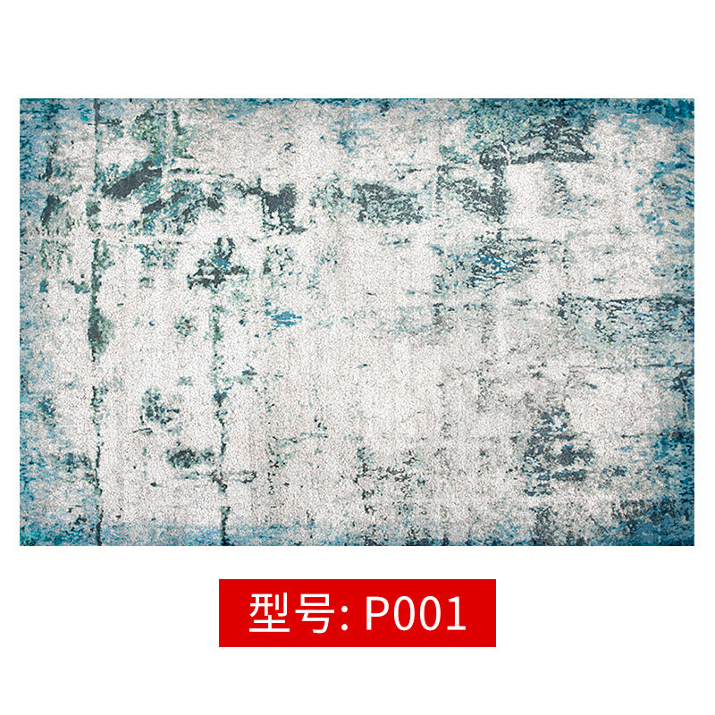 Abstract Ink Brush Area Rug P001 Distressed Medallion Floor Carpet for Living Room