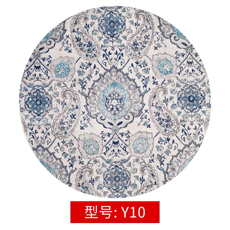 Mandala Rug Vintage Circular Area Carpet Y10 Nordic Ground Mats Non-slip Back Polyester Short Pile Round Rug