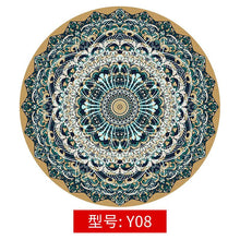 Load image into Gallery viewer, Mandala Rug Vintage Circular Area Carpet Y08 Nordic Ground Mats Non-slip Back Polyester Short Pile Round Rug
