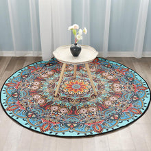 Load image into Gallery viewer, Mandala Rug Vintage Circular Area Carpet Y08 Nordic Ground Mats Non-slip Back Polyester Short Pile Round Rug
