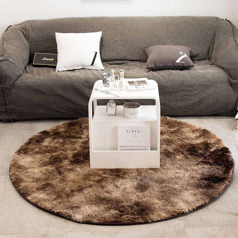 Round Shaggy Faux Fur Area Rug Coffee Fluffy Shag Rug for Living Room Furry Carpet Throw Rug Fuzzy Plush Rug