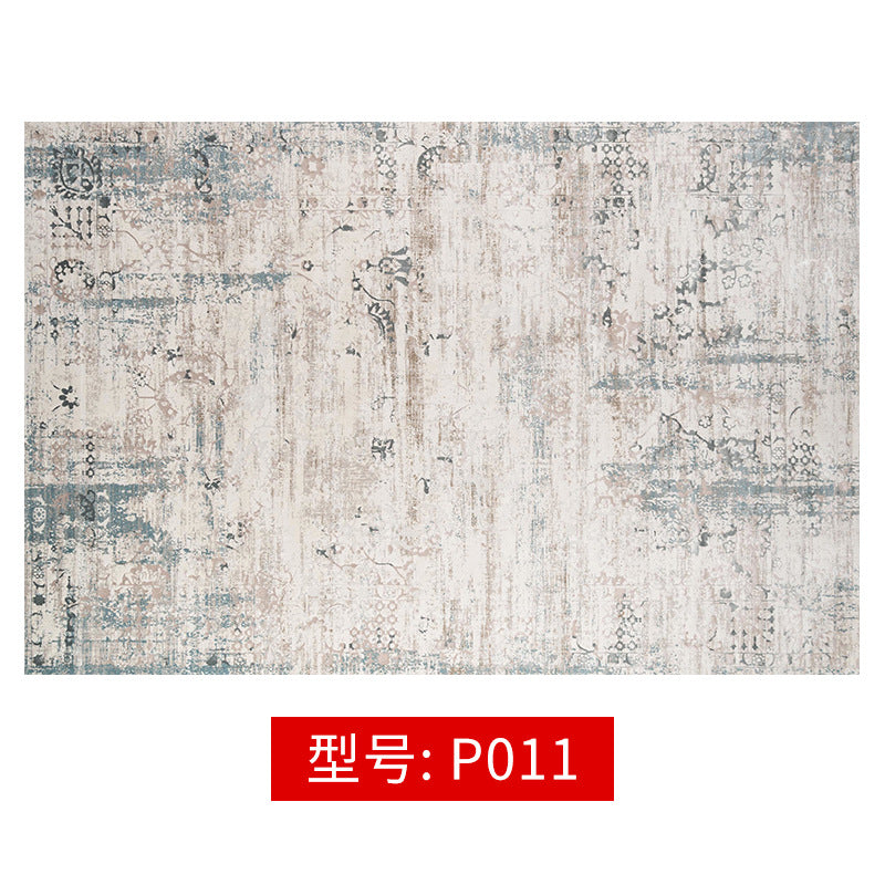 Abstract Ink Brush Area Rug P011 Distressed Medallion Floor Carpet for Living Room