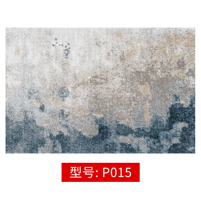 Abstract Ink Brush Area Rug P015 Distressed Medallion Floor Carpet for Living Room