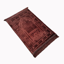 Load image into Gallery viewer, Flannel Embossed Memory Foam Prayer Mat Muslim Prayer Mat Islamic Prayer Rug
